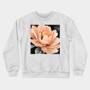 Peach Fuzz Peony Rose Watercolor Crewneck Sweatshirt